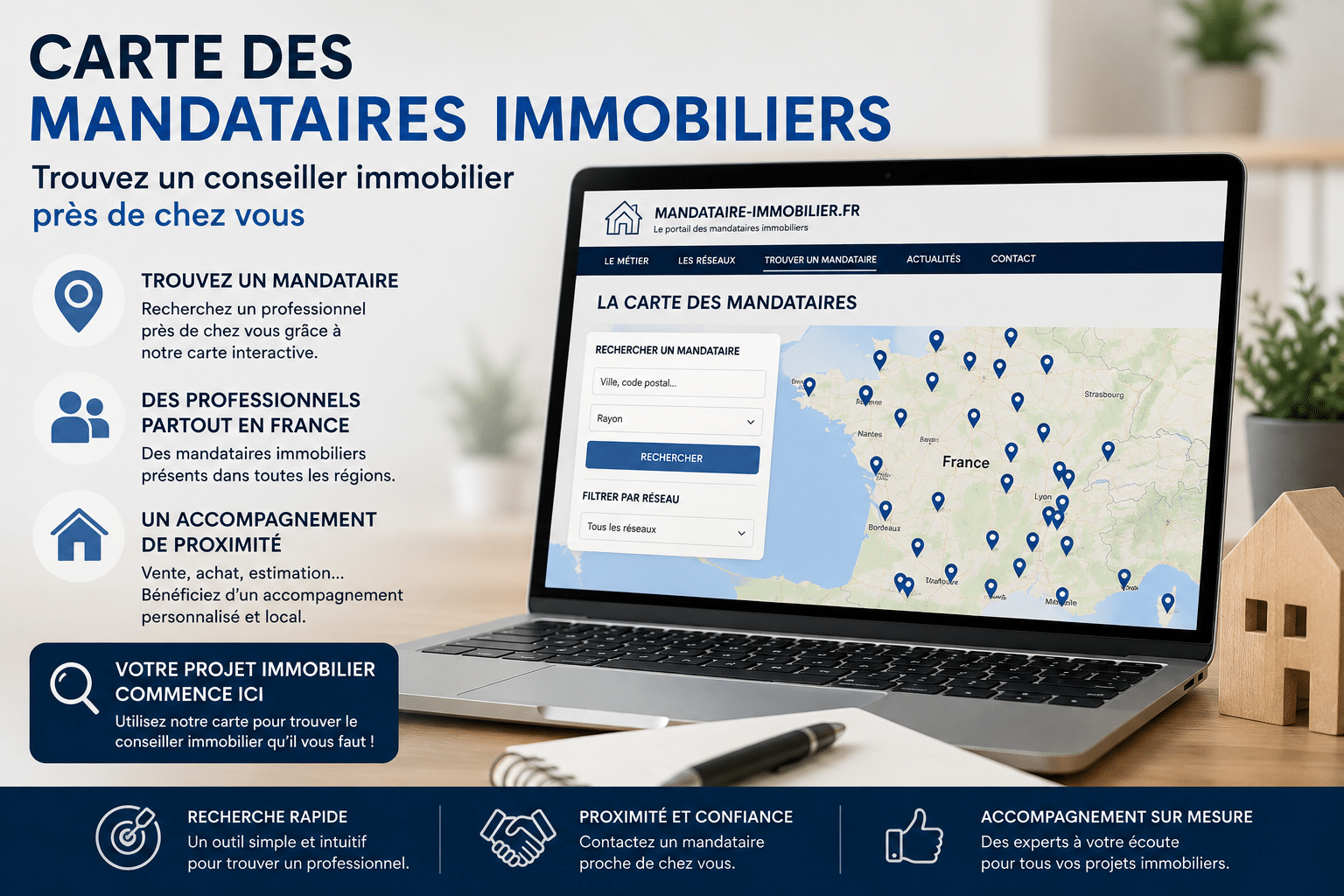 Carte des mandataires en immobilier Carte des mandataires en immobilier